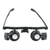 25 veces doble lente luz LED reloj detección sello de reparación identificación de joyas gafas lupa 9892A-IIP