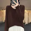 Suéter de Punto Fino para Mujer Estilo Primavera y Otoño 2026, Nuevo Cuello en V, Suéter Holgado de Cuello Bajo, Camiseta Base