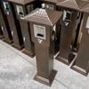 Coluna vertical de pontas de cigarro para exterior em aço inoxidável coluna de fumo fixa para rua municipal coluna de cinzas pública cinzeiro chaminé