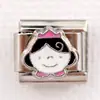 Nuevo Pulsera de Módulo Italiano Serie Gato de Dibujos Animados Lazo Cadena de Ensamblaje Elástica Personalizada DIY