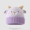 Sombrero infantil de moda 2026, diseño de oso de dibujos animados, gorro de punto para niñas, sombrero a prueba de viento para protección de orejas de otoño e invierno para niños