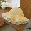 Chapéu de Palha Trançado Colorido Personalizado para Mulheres, Chapéu de Sol para Praia no Verão, Design Respirável Vazado, Aba Larga, Chapéu que Afina o Rosto
