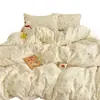 Juego de Cama de Gasa de Doble Capa Clase A de Cuatro Piezas, Muy Hermoso Juego Individual de Tres Piezas para Dormitorio