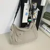 Bolsa de Lona Transfronteriza 2026 Verano Nuevo Estilo Gran Capacidad Simple Color Sólido Bolso Bandolera Versátil Deportivo Casual
