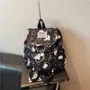 Mochila Atmosférica Estilo Nuevo Lunares Lazo Cuerda Simple Doble Hombro para Estudiantes Universitarias Viajes Trayectos Mochila Pequeña para Mujeres