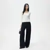 Jeans largo de cor sólida laranja para jovens e mulheres, moderno, de alta qualidade, corte solto, modelador, casual e versátil, calças de perna curva da moda