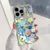 Adecuado para Iphone18Promax, Funda de Pintura al Óleo Fresca Flor Azul para Teléfono, Funda Suave Apple 16, 15Promax
