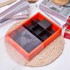 Caja de Embalaje para Galletas Naranja de 12 Compartimentos Caja de Regalo Transparente Galleta Crujiente de Copo de Nieve Horneada Pastel de Frijol Mungo Caja de Regalo Hecha a Mano