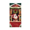 Cubierta de Puerta de Tela Elástica Cubierta de Puerta de Navidad Alegre Transfronteriza Tapiz Fondo de Tela de Regalo de Papá Noel para Fiesta Festiva