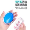 Cepillo de champú de silicona transparente masajeador de cuero cabelludo cepillo de champú limpiador grande redondo dientes cortos masajeador peine de silicona venta al por mayor