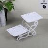 Suporte de Exibição para Decoração de Mesa de Sobremesas Europeu Criativo Suporte para Bolo de Festa de Casamento de Duas Camadas Prato para Doces Chá Lanche Frutas