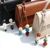 Colgante de Bolsa Colorido Fresco y Sencillo con Cuentas, Cordón de Piel Sintética y Cuentas Planas Acrílicas, Adecuado para Correas de Teléfono, Llaveros de Mochila y Cadenas Colgantes