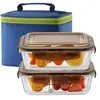 Caja de Almuerzo de Vidrio Supor, Caja Conservadora de Frescura, Sellada con Tapa, Caja de Almuerzo Rectangular Dividida, Caja Bento Tk2003E-1