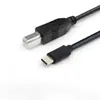 Cabo de Dados para Impressora Tipo-C 2.0 Totalmente em Cobre Cabo de Conexão com Interface Tipo-C Porta Redonda para Impressora Tipo-C Celular