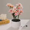 Flor Artificial Begônia Pequeno Bonsai Decoração de Casa Flor Artificial Moda Casa Dropshipping Planta Verde Artificial Planta em Vaso