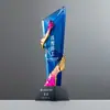 Troféu de Cristal Medalha Personalizada Pintura Criativa Personalizada Resina Impressão Colorida Troféu de Reunião Anual Colorido Design e Gravação Grátis