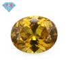 Huasheng Gema Forma de Huevo 22# Corindón Amarillo Piedra Desnuda Venta al por Mayor Anillos de Corindón Amarillo Ovalado Topacio Sintético