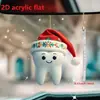 Juego de 4 Adornos Colgantes Decorativos Acrílicos Planos 2D Nuevos Transfronterizos para Coche Decoración de Interiores de Coche Simple y Elegante