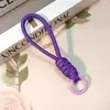 Cordão para celular com nó de cor mista Q, cordão curto criativo trançado, chaveiro para capa de celular, pingente removível anti-perda