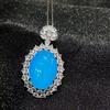 Colgante de calcedonia azul hielo con incrustaciones plateadas, dios de la riqueza, ágata azul cielo, collar de jade para mujer, joyería, venta al por mayor