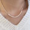 Prata de Lei S925 Pérola Natural Prata Quebrada Várias Duas Contas Colar Francês Design com Senso para Mulheres Luxo Leve Elegante Coreano ins