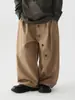 Pantalones Casuales Largos de Botones Elegantes para Niños, Primavera 2026, Rectos Holgados Versátiles, de Vestir Modernos