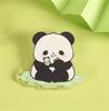 Broche de panda de dibujos animados transparente, pin decorativo, insignia de acrílico, texto inspirador para estudiantes, colgante de joyería, pequeño regalo