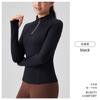 Novo Top Pilates Yoga Slim Fit Transfronteiriço com Mangas Longas e Meio Zíper, Peça de Roupa de Alto Padrão para Esportes e Fitness