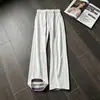 Pantalones Largos Casuales Rectos Básicos de Color Sólido Retro de Marca de Moda Otoñal Unisex Estilo Callejero BF Sueltos Caídos Versátiles