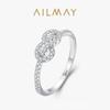 Anillo de plata de ley s925 de lujo ligero de alta calidad para mujer, anillo de circonita con microincrustaciones geométricas, pulsera dulce coreana, venta al por mayor