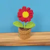 Produto Acabado de Crochê Feito à Mão Transfronteiriço Mini Margarida em Vaso Decoração de Interior de Carro Ornamento de Mesa Presente