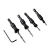 Broca avellanadora cónica vástago hexagonal escariador broca para agujeros cónicos broca para agujeros avellanados broca de forma especial abridor de agujeros para carpintería
