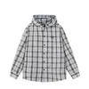 Camisa de Manga Larga con Capucha a Cuadros Bordada Estilo Americano Moderna Rumei para Hombres y Mujeres, Chaqueta Camisa a Cuadros Suelta de Primavera para Parejas