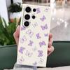 Capa Protetora Roxo Borboleta para Samsung A53/A15 Capa de Telefone TPU Fosca S23 Capa de Silicone S25 Adequada para Sites Independentes
