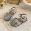Zapatos de Playa Tejidos Calados con Lazo de Cinta a Cuadros para Bebé Sandalias de Niña Nuevas Verano 2026