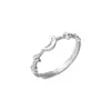 Anillo de Plata de Ley 925 Luna Creciente Hueca Estrella para Mujer Diseño Simple de Nicho Moda Versátil Anillo de Dedo Empujar-Tirar J5569