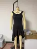 Vestido sin mangas con dobladillo fruncido para mujer, estilo europeo y americano, 2024, estación independiente de Amazon