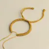 Cuerda de Mano Trenzada Nudo de Diamante Casual Cuerda Trenzada Línea B Pulsera Semi-terminada para Hombres y Mujeres Cuerda Roja Wearable Cuentas Oro Duro y Plata
