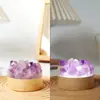 Luz de Noturna de Aglomerado de Cristal Natural Transfronteiriça Roxo Quarto Mesinha de Cabeceira Luz de Noturna Protetora para os Olhos Enfeites Criativos de Presente de Natal