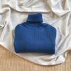 Camiseta Base Infantil Macia Cera Roupa Infantil Outono e Inverno Roupa de Bebê Estilo Ocidental Gola Alta Térmica Malha Canelada Tendência para Meninos e Meninas