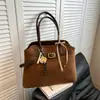Bolso Tote de Moda Retro Estilo Coreano para Mujer 2025 Otoño e Invierno Nuevo Elegante y Exquisito Bolso de Hombro Bolso Simple de Axila