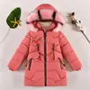 Ropa de Invierno para Niñas, Chaqueta de Algodón Larga y Mediana para Niños Mayores, Abrigo de Invierno para Niñas 2026, Chaqueta Acolchada de Algodón Engrosada con Capucha Desmontable