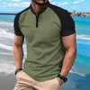 Camiseta polo deportiva con cuello Henry y botones para hombre, venta rápida de Amazon, verano 2025, transfronteriza entre Europa y Estados Unidos