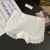 5019 Shorts de Segurança Renda Bolha para Mulheres, Shorts Finos de Verão Anti-Exposição para Casa, Leggings Soltas Elásticas de Três Quartos, Transparentes