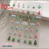 Calcomanías navideñas para uñas copo de nieve blanco relieve tridimensional árbol de Navidad anciano alce muñeco de nieve dibujos animados usando calcomanías para uñas