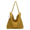 Bolso de mano de lana transfronterizo para mujer, otoño e invierno 2025, nuevo bolso de cubo de moda retro de moda, bolso cruzado informal de gran capacidad