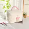 Bolsa de Maquiagem de Veludo Estilo Igual de Influenciadora Tulipa Grande Capacidade Bolsa de Mão para Armazenamento Bolsa para Armazenamento de Produtos de Skincare para Meninas