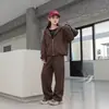 OOTD Diario 2026 Otoño Nuevo Conjunto de Dos Piezas de Pantalones Deportivos Holgados con Cremallera