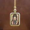 Collar con Colgante Thangka de Acero Inoxidable Colgante Thangka Pintado a Mano