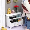 1:12 Casa de Muñecas Casa de Muñecas Mini Muebles Accesorios Micro Escena Madera Blanco Gabinete Bajo Gabinete de Toallas Gabinete Lateral